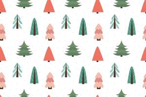 Winter forest scandinavian seamless pattern. New Year, Christmas, holidays. Stylized tree for print, paper, design, fabric, decor, gift wrap, background. Versatile design. Vector illustration, doodle