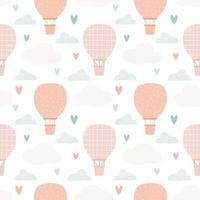 Balloon pattern. Stylized elements. Cute children's print for textiles. Minimalistic design. Scandinavian style. Vector illustration, hand-drawn