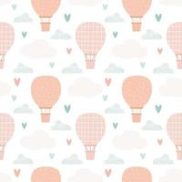 Balloon pattern. Stylized elements. Cute children's print for textiles. Minimalistic design. Scandinavian style. Vector illustration, hand-drawn