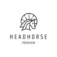 Head horse logo icon flat design template vector