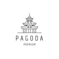 plantilla de diseño plano de icono de logotipo de pagoda vector