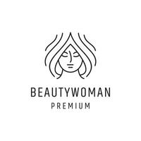 Beauty woman logo icon flat design template vector