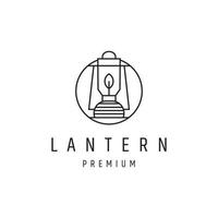 Lantern Logo design with Line Art On White Backround vector
