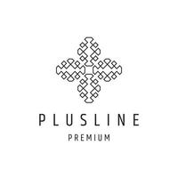 Plus logo linear style icon on white backround vector