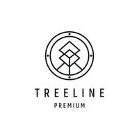 Tree Abstract logo linear style icon on white backround vector