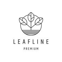 Leaf logo linear style icon on white backround vector