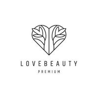 Illustration beauty love or girl sign logo design template vector