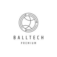 World Or Ball Tech Logo Design Template linear style icon in white backround vector