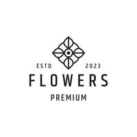 Flowers logo icon flat design template vector