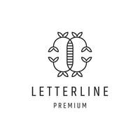 Letter CC Leaf Logo design with Line Art On White Backround vector