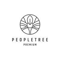 People Tree logo linear style icon on white backround vector