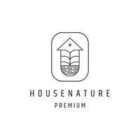 House Nature logo linear style icon on white backround vector