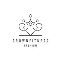 Crown Fitness logo linear style icon on white backround