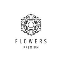 Flower logo icon flat design template vector