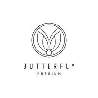 logotipo de mariposa diseño geométrico plantilla de vector abstracto icono de estilo lineal en fondo blanco