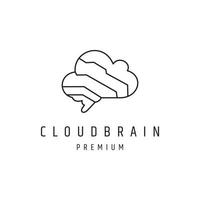 cloud logo template brain logo template linear style icon on white backround vector