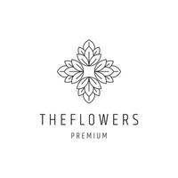 Flower logo icon flat design template vector