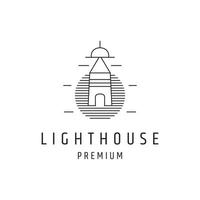 diseño del logotipo de la casa ligera con arte lineal en el fondo blanco vector