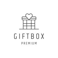 Gift Box Logo design with Line Art On White Backround vector