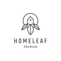 home leaf logo vector icon illustration