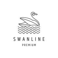 Swan logo linear style icon on white backround vector