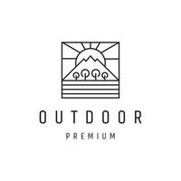 Outdoor logo design template linear style icon in white backround vector