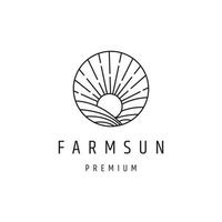 Farm sun logo icon design template vector illustration