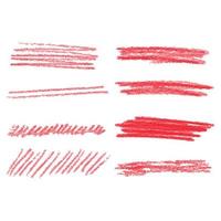 Red marker pen highlighter elements. Vector illustration