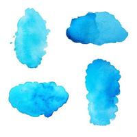 Blue abstract watercolor brush strokes painted background. Texture paper. Vector illustration.