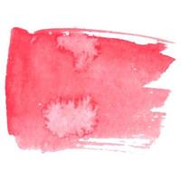 Red vector paper banner label tag with brush stroke hand painted watercolor stain background.