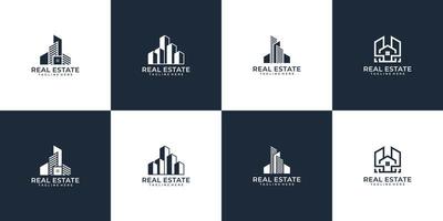 conjunto de paquete de vector de logotipo inmobiliario creativo
