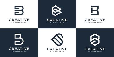 Collection of letter b creative business corporate symbol for company vector