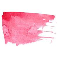 Red vector paper banner label tag with brush stroke hand painted watercolor stain background.