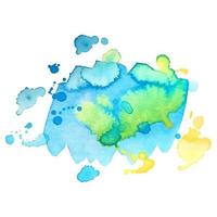 Colorful abstract watercolor stain with splashes and spatters. Modern creative background for trendy design. vector