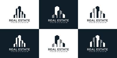 Set of creative real estate construction logo vector residential property