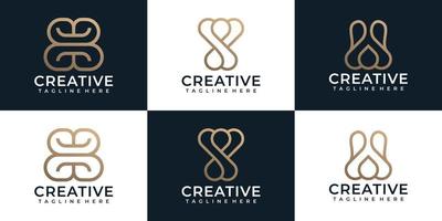 Abstract beauty fashion logo symbol silhouette inspiration vector