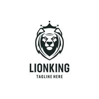 Lion face animal head logo design silhouette inspiration vector