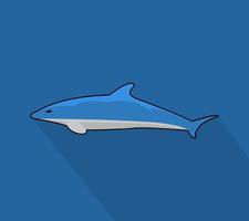 Dolphin logo - vector illustration, emblem design on blue background