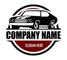 premium quality muscle car logo looks elegant from all sides vector