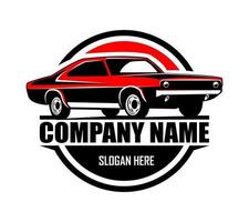 American Muscle Car Logo Design.This logo is suitable for vintage, old style or classic car garage, shops, repair. Also for car restoration, repair and racing vector