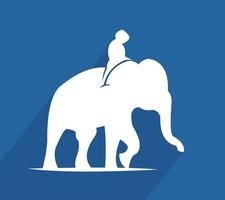 Elephant logo - vector illustration, coat of arms design on a blue background