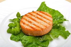 Salmon burger cutlet photo