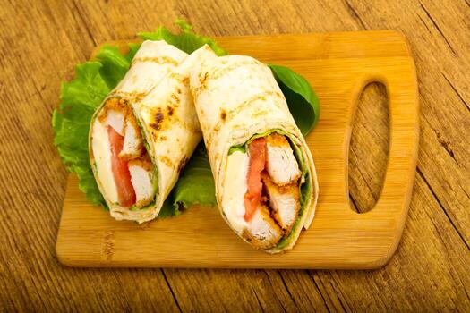 rollo de pan de pollo foto