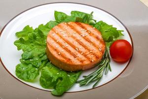 Salmon burger cutlet photo