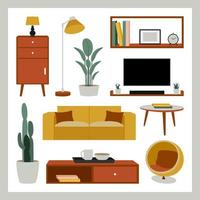 furniture collection. vector illustration interior design elements.