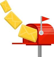 Open mailbox. Mail and message. vector