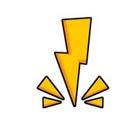 Lightning. Yellow icon. Symbol of speed vector