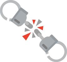 Handcuff. Icon of arrest of offender. Element of police and prisons. vector