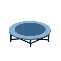 Trampoline. Sports equipment for jumping. Blue Toy for recreation and children entertainment. Flat cartoon illustration isolated on white background vector