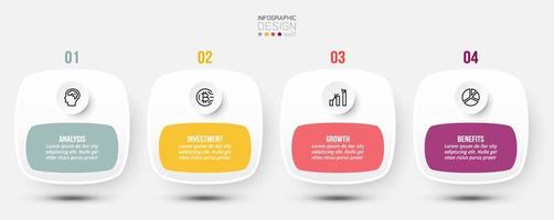 Infographic template business concept with step. vector